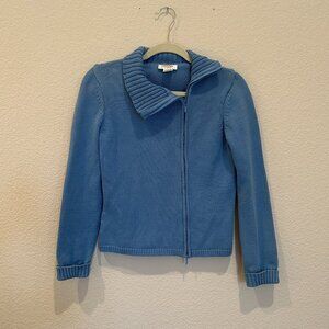 Talbots Blue Zip Up Sweater